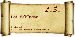 Lai Sándor névjegykártya
